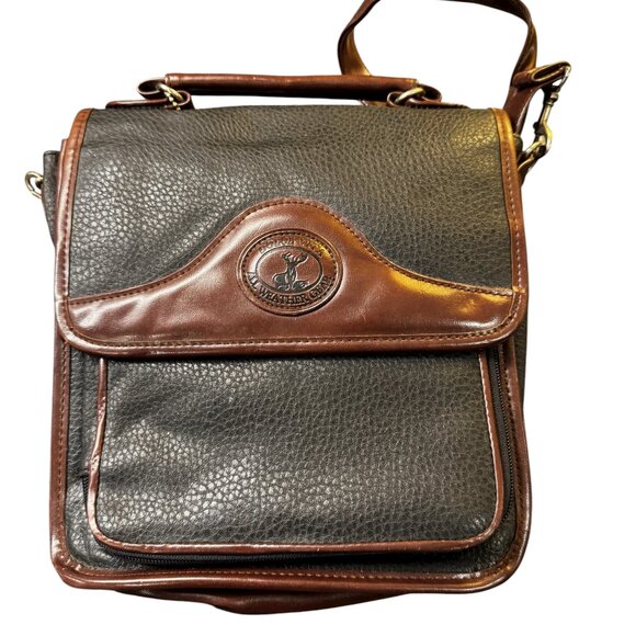 Vintage Dolce Vita All Weather Leather Crossbody Bag – Black & Brown - Picture 1 of 6